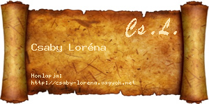 Csaby Loréna névjegykártya
